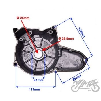 Süütekaas, vasak, kitsa kinnitusega, must - horis. 50-125cc