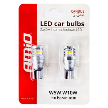 LED T10 Canbus 12/24V 3030 6SMD 2tk