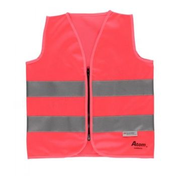 Laste helkurvest lukuga S roosa