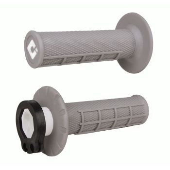 ODI Half-Waffle MX Lock-On Grip Set Grey / Soft Compound