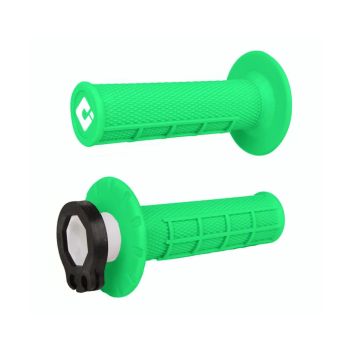 ODI Half-Waffle MX Lock-On Grip Set FLO-Green