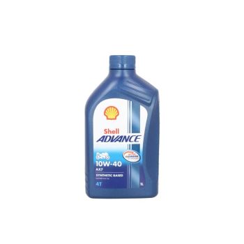 4T mootoriõli 10W40 SHELL ADVANCE AX7 1I 4T, API SM JASO MA-2 poolsünteetiline