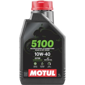 4T mootoriõli 10W40 MOTUL 5100 1I 4T estritega rikastatud, API SM JASO MA-2 poolsünteetiline