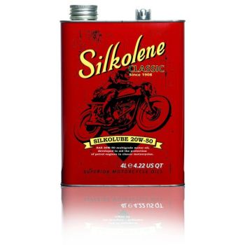 4T mootoriõli 20W50 SILKOLENE Silkolube 4I 4T soovitatav klassikalistele ja ajaloolistele mootorratastele, API SF Mineraal