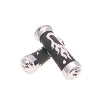 handlebar rubber grip set Custom Flame white