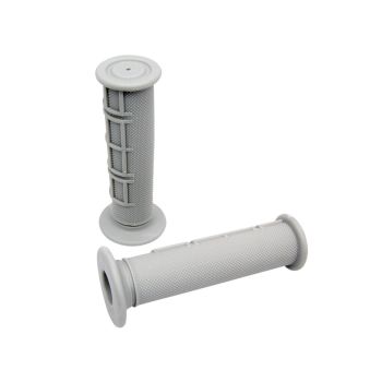 handlebar rubber grip set MX half waffle grey
