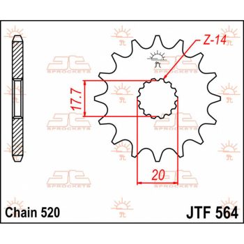 SPROCKET FRONT 14T 520