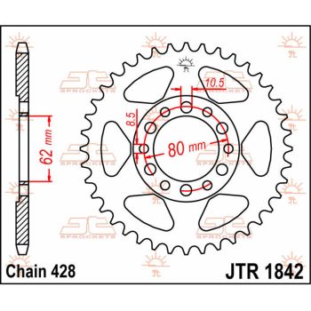 SPROCKET REAR 54T 428