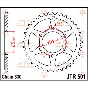 SPROCKET REAR 33T 630