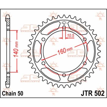 SPROCKET REAR 45T 530