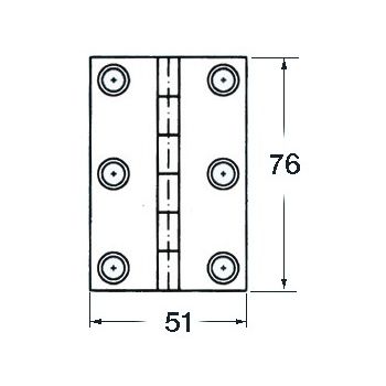 S.S blind hinge 76x51 mm rect