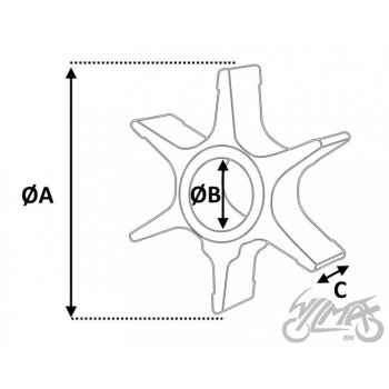 Veepumba impeller mercury / tohatsu
