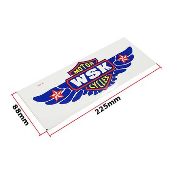 NAKLEJKA WSK MOTOR CYCLES NIEBIESKA KAT-E