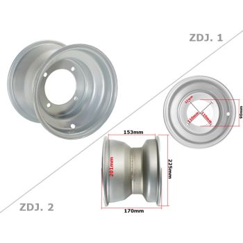 FELGA ATV 8'' 4 ŚRUBY TYŁ ATV150 FUXIN