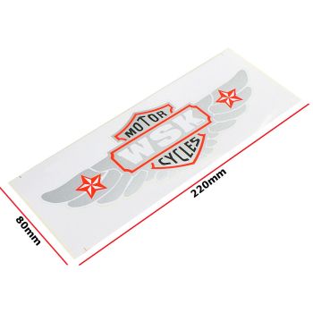 NAKLEJKA WSK MOTOR CYCLES SREBRNA KAT-E