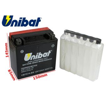 AKUMULATOR UNIBAT CBTX14-BS L+ 12Ah YTX14-BS