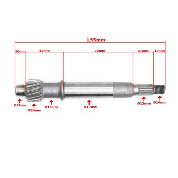 WAŁEK PRZEKŁADNI GY6 SPRZĘGŁA 155mm