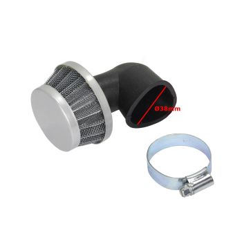 FILTR POWIETRZA ATV 110 38mm KRÓTKI KĄT 90 SILNIK POZIOMY Z OZNACZENIEM 139FMB, 147FMD, 152FMH, 154FMI WYSTĘPUJĄCY W ATV CHIŃSKIE QUADY, MOTOROWERY STREET, CROSS, CZOPER