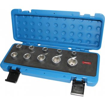 10-PIECE 1/2" SOCKET SET. 3/8“. 7/16“. 1/2“. 9/16“. 5/8“. 11/16“. 3/4“. 13/16“. 7/8“. 1