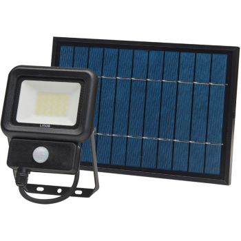 LED SOLAR PROZEKTOR+ANDUR 20W 1400LM 195X138MM KÜLM VALGE. MUST IP65 A++ LED2B