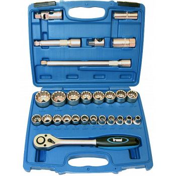 27-OS. 1/2" PADRUNVÕTMETE KOMPLEKT 9-32MM. 12-KANT TRIUMF