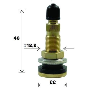 TL-MET.VENTIIL TRAKTOR. ÕHK/VESI. V5-15-1 / TR618A. AVA 15.7MM. SIRG. L=48MM.