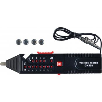 VOLTAGE TESTER 1-24V DC. SUITABLE FOR MOTORCYCLES. PASSENGER CARS. 12X LED