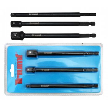 3-OS. TRELLIOTSIKU ADAPTERITE KOMPLEKT PIKAD 1/4". 3/8". 1/2" TAPP TRIUMF