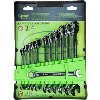 12-OS. TIRR SILMUS-LEHTVÕTMETE KOMPL. 8-19MM KROOM JBM