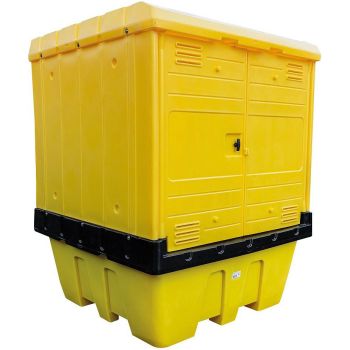 VAADIALUS/TÜNNIALUS+SEINAD+KATUS+UKSED 1000L IBC VEDELIKUKONTEINER JBM