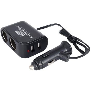 SIGARETISÜÜTAJA HARGMIK 2-NE + 2XUSB LAADIJA 3.1A 12/24V CARMOTION