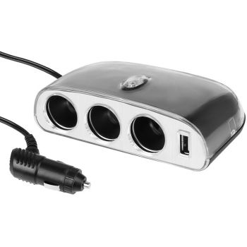 SIGARETISÜÜTAJA HARGMIK 3-NE + USB LAADIJA 1000MA 12/24V CARMOTION