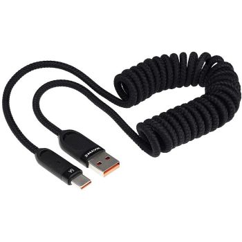 LAADIMISJUHE PÕIMITUD SPIRAAL USB - USB-C MAX 100W. 50-180CM WAYME