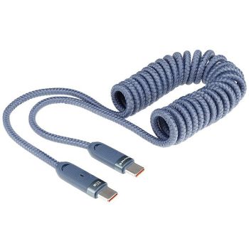 LAADIMISJUHE PÕIMITUD SPIRAAL USB-C-USB-C. MAX 100W. 50-180CM WAYME
