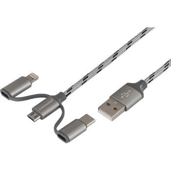 LAADIMISJUHE 3IN1 USB - MICRO USB. LIGHTNING/APPLE. USB-C 120CM CARMOTION