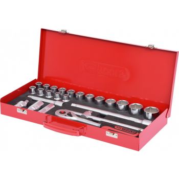 24-OS. 1/2" PADRUNVÕTMETE KOMPL. 10-32MM. METALLKOHVRIS KS TOOLS