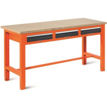 TÖÖLAUD SAHTLITEGA 1765X620MM. SWT17/2 STANDARDPLAADIGA. 3 SAHTLIT MALOW