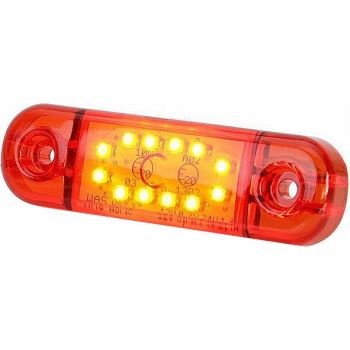 KÜLJETULI LED 12/24V PUNANE 12-LED 84X25X11MM