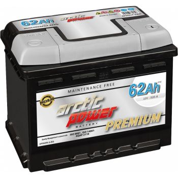 ARCTIC POWER PREMIUM AKU SMF 62AH 242X175X175 520A (EN) -/+ MAGIC EYE