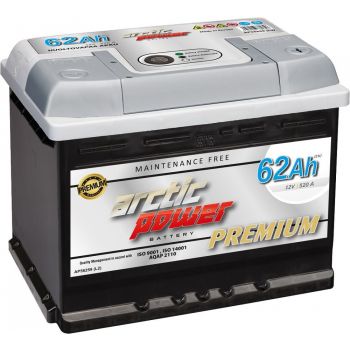 ARCTIC POWER PREMIUM AKKU SMF 62AH 242X175X190 520A (EN) -/+ MAGIC EYE