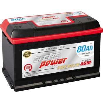 ARCTIC POWER PREMIUM AKU AGM/SMF 80AH 313X175X190 800A (EN) -/+ START & STOP