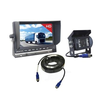 12/24V JUHTMEGA TAGURDUSKAAMERA VIGNAL IP69K + 7" EKRAAN