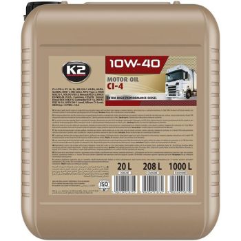 K2 10W40 CI-4 ACEA E7. VDS-3. RLD-2. MB 228.3 20L