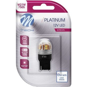 12V/24V T20 LED PIRN 3.9W W21W CANBUS PLATINUM BLISTER 1TK (OSRAM LED) M-TECH