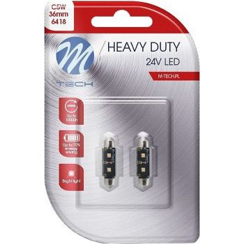 24V SV8.5-8 LED PIRN 3.2W 36MM C5W CANBUS HEAVY DUTY BLISTER 2TK M-TECH