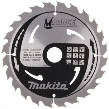 SAEKETAS 210X30X2.3MM 24T 15° RISTI-PIKI. CLEAN CUT. FAST CUT. M-FORCE MAKITA