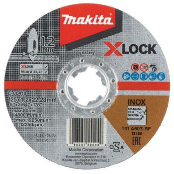 LÕIKEKETAS 1TK. 125X1.2MM. X-LOCK (A60T) INOX MAKITA