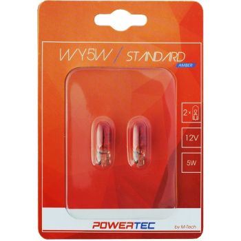 12V T10 PIRN 5W W2.1X9.5D WY5W KOLLANE POWERTEC BLISTER 2TK M-TECH