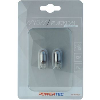 12V T10 PIRN 5W WY5W PLATINUM CHROME POWERTEC BLISTER 2TK M-TECH