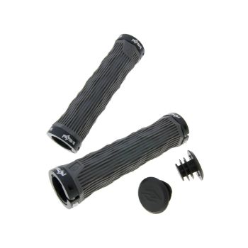 n8tive double lock-on grip set GEO 130mm - grey